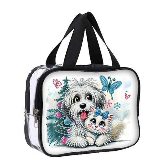 DIY Diamond Art Rhinestone Makeup Bag Crystal Transparent PVC Storage Pack Gift