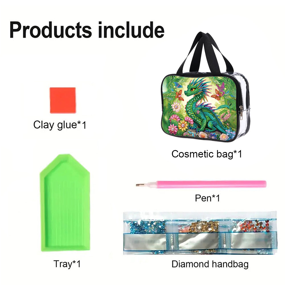 DIY Diamond Art Rhinestone Makeup Bag Crystal Transparent PVC Storage Pack Gift