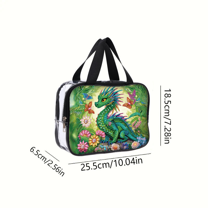 DIY Pterosaur Diamond Art Rhinestone Makeup Bag Transparent PVC Storage Pack