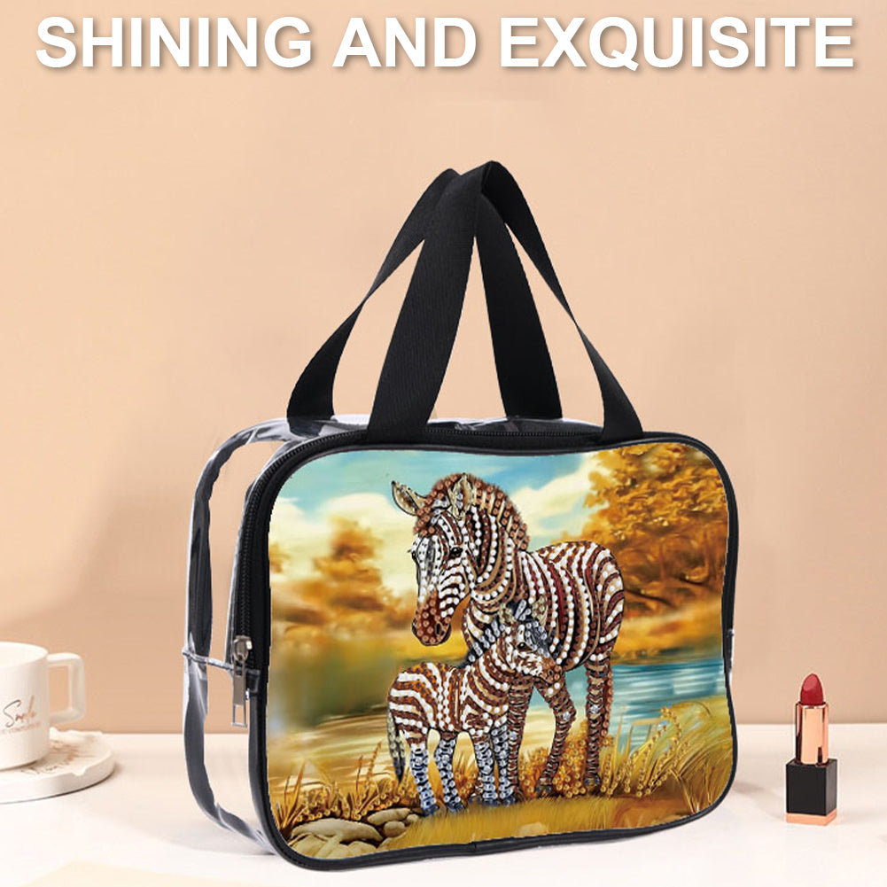 DIY Diamond Art Rhinestone Makeup Bag Crystal Transparent PVC Storage Pack Gift