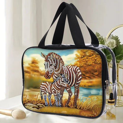 DIY Diamond Art Rhinestone Makeup Bag Crystal Transparent PVC Storage Pack Gift