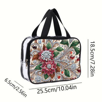 DIY Gemstone Flower Diamond Art Rhinestone Makeup Bag Transparent Storage Pack
