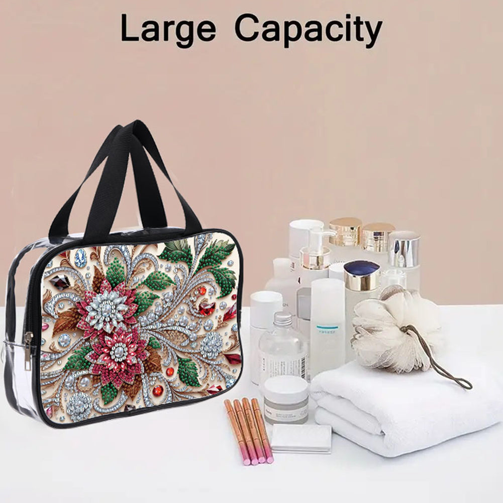 DIY Diamond Art Rhinestone Makeup Bag Crystal Transparent PVC Storage Pack Gift