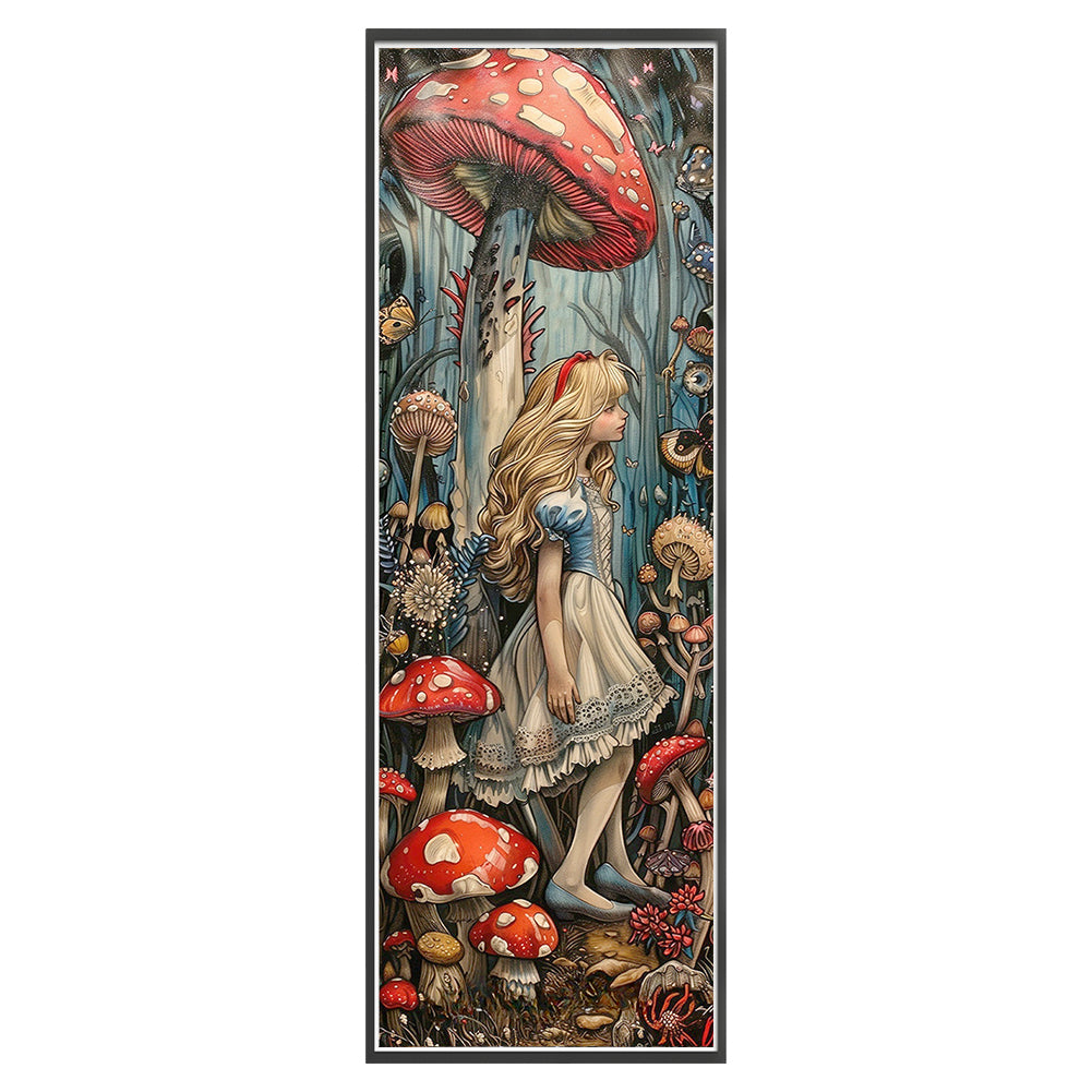 Girl Under A Mushroom - 11CT Stamped Cross Stitch 30*90CM