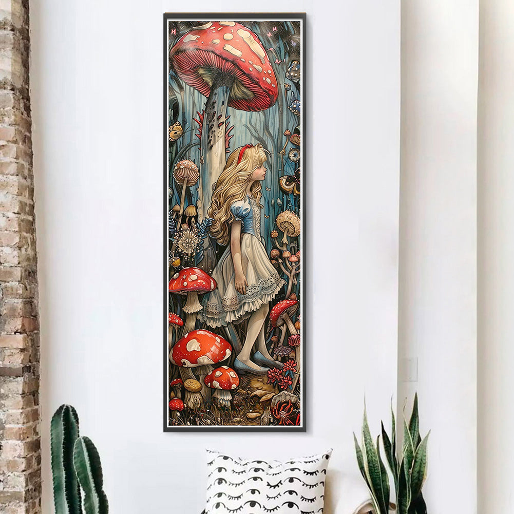 Girl Under A Mushroom - 11CT Stamped Cross Stitch 30*90CM