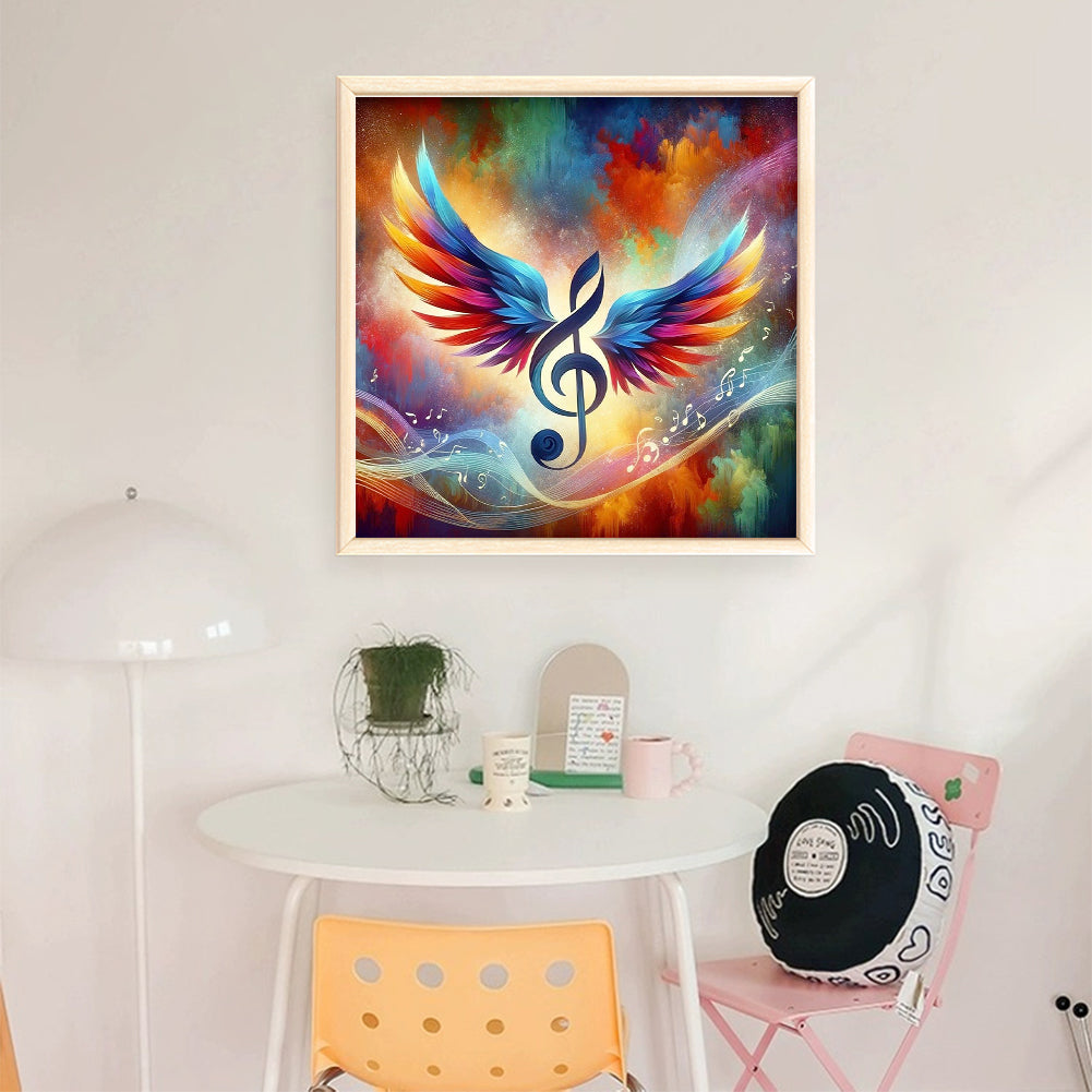Colored Musical Notes - 11CT Stamped Cross Stitch 40*40CM