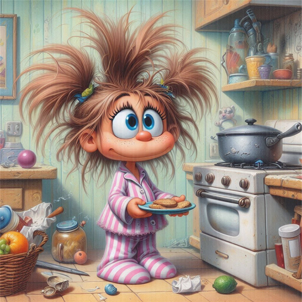 Girl In The Kitchen - 11CT Stamped Cross Stitch 40*40CM