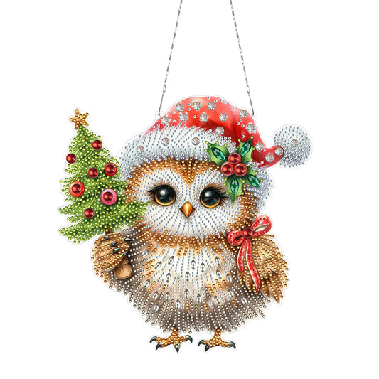 2D Flat Christmas DIY Hanging Diamond Art Kits Window Hanging Art for Home Decor