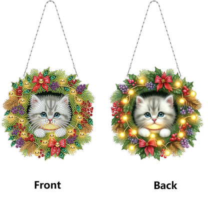 2D Flat Christmas DIY Hanging Diamond Art Kits Window Hanging Art for Home Decor