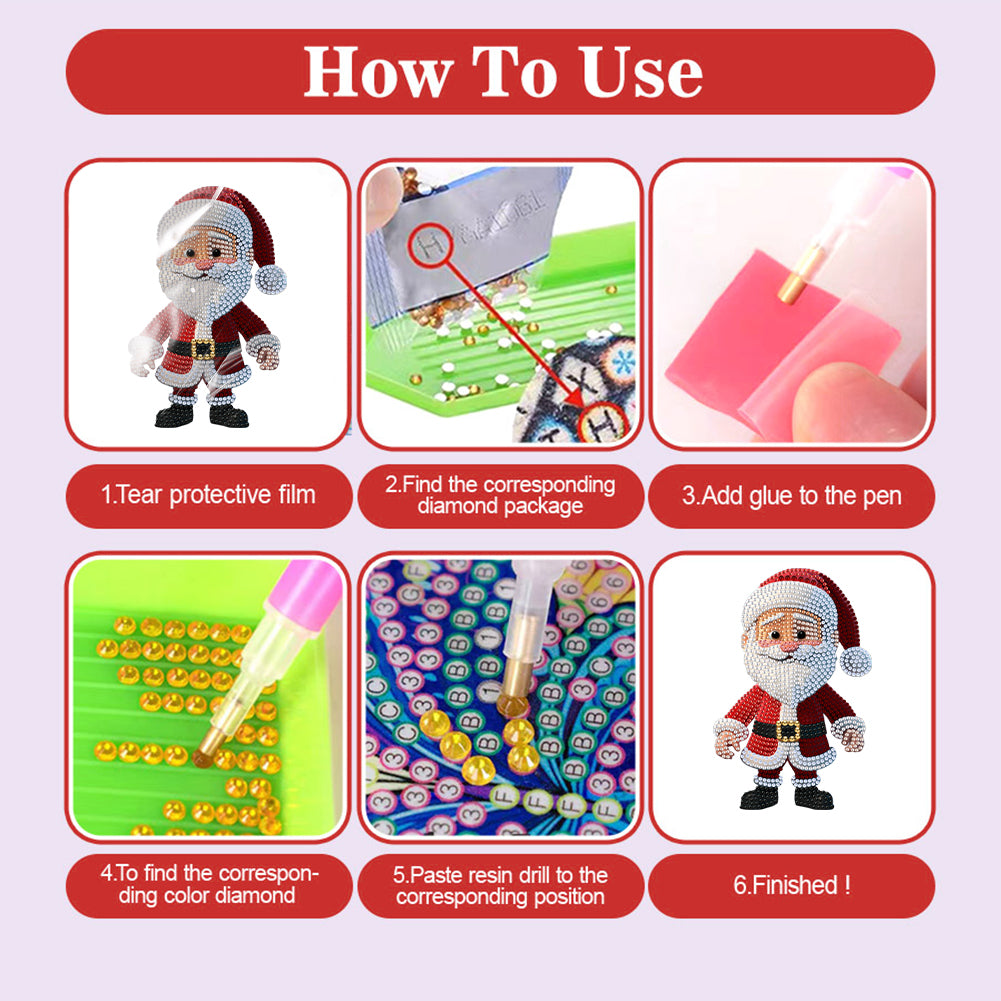 Xmas Acrylic Shaking Head Desktop Diamond Art Kits for Home Office Desktop Decor