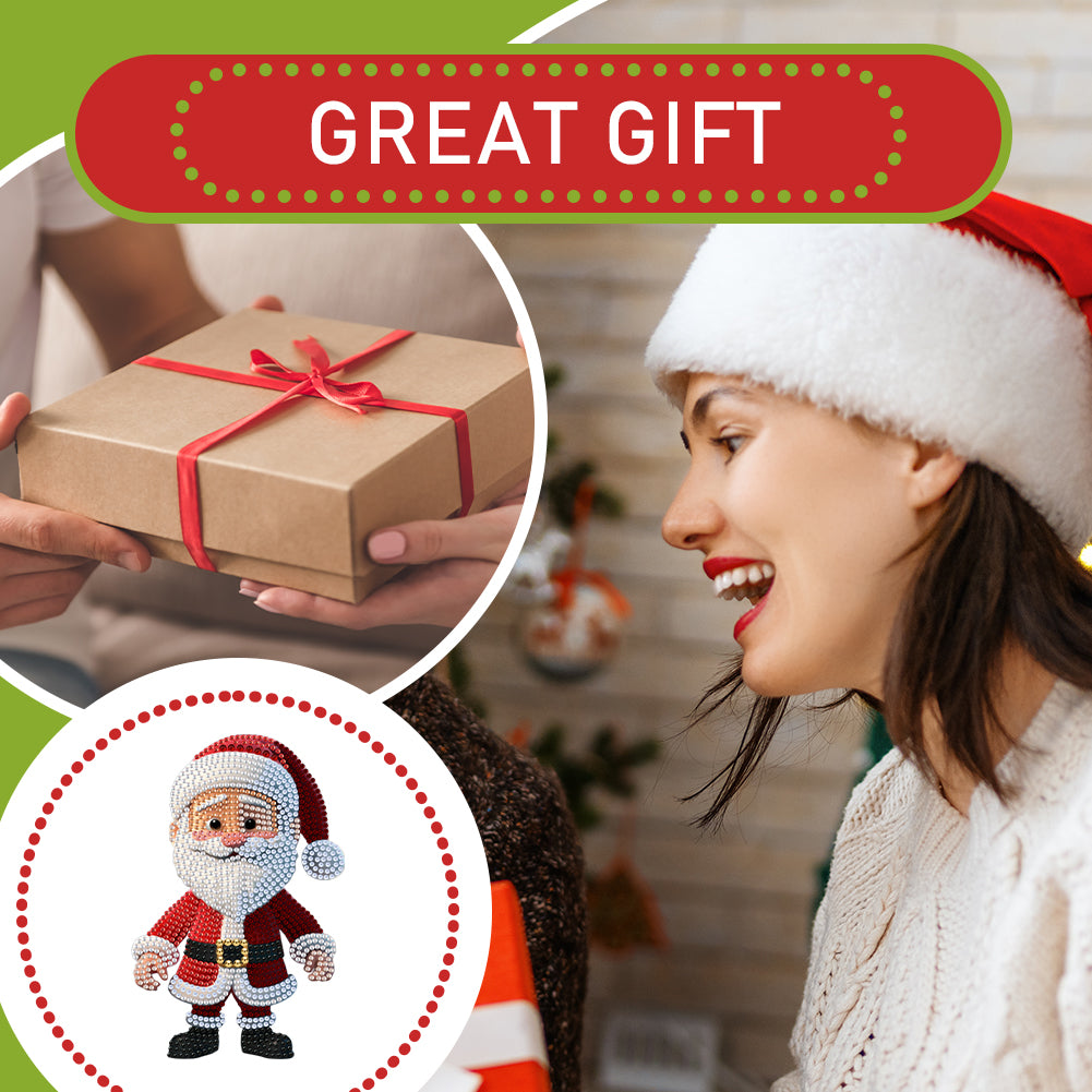 Xmas Acrylic Shaking Head 5D DIY Diamond Art Tabletop Decorations (Santa Claus)