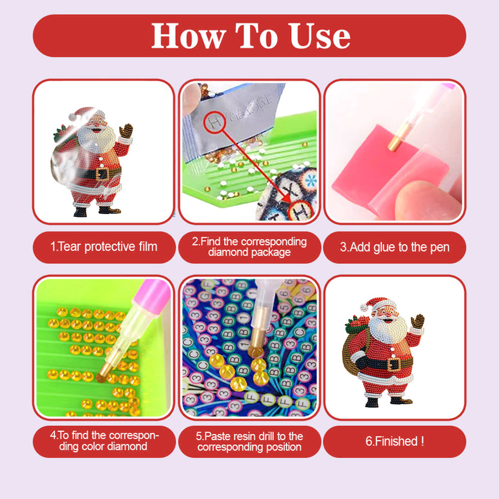 Xmas Acrylic Shaking Head Desktop Diamond Art Kits for Home Office Desktop Decor