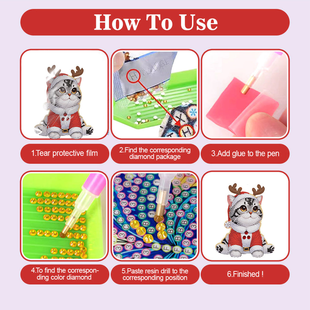 Xmas Acrylic Shaking Head Desktop Diamond Art Kits for Home Office Desktop Decor