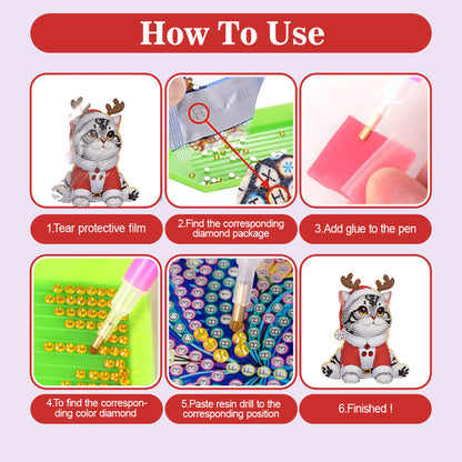 Xmas Acrylic Shaking Head Desktop Diamond Art Kits for Home Office Desktop Decor