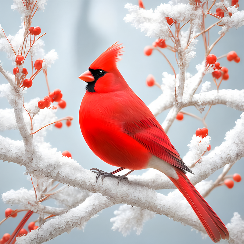 Lord'S Cardinal - Full Round Drill Diamond Painting 30*30CM