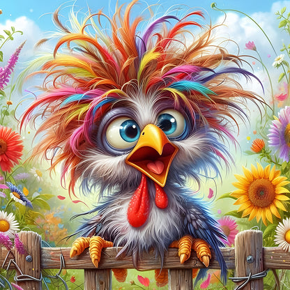 Funny Chicken - Full Round Drill Diamond Painting 30*30CM