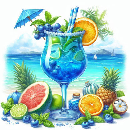 Summer Beach Drink - Full Round Drill Diamond Painting 30*30CM