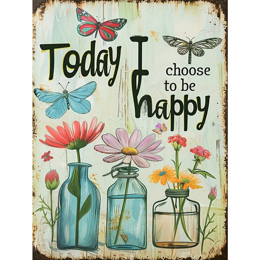 Flower Calligraphy And Painting - 14CT Stamped Cross Stitch 30*40CM