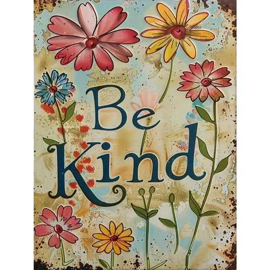 Flower Calligraphy And Painting - 14CT Stamped Cross Stitch 30*40CM