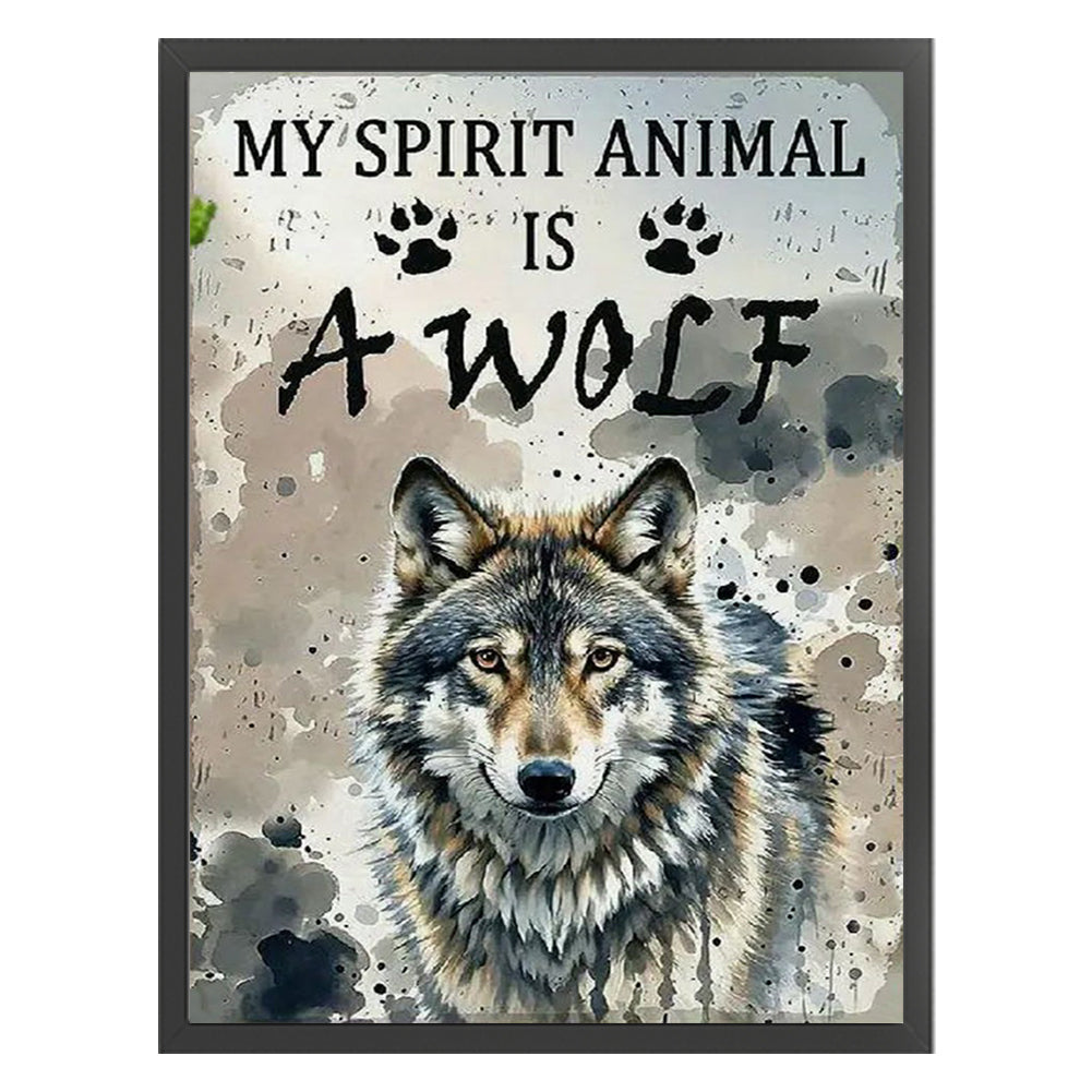 Wolf - 14CT Stamped Cross Stitch 30*40CM