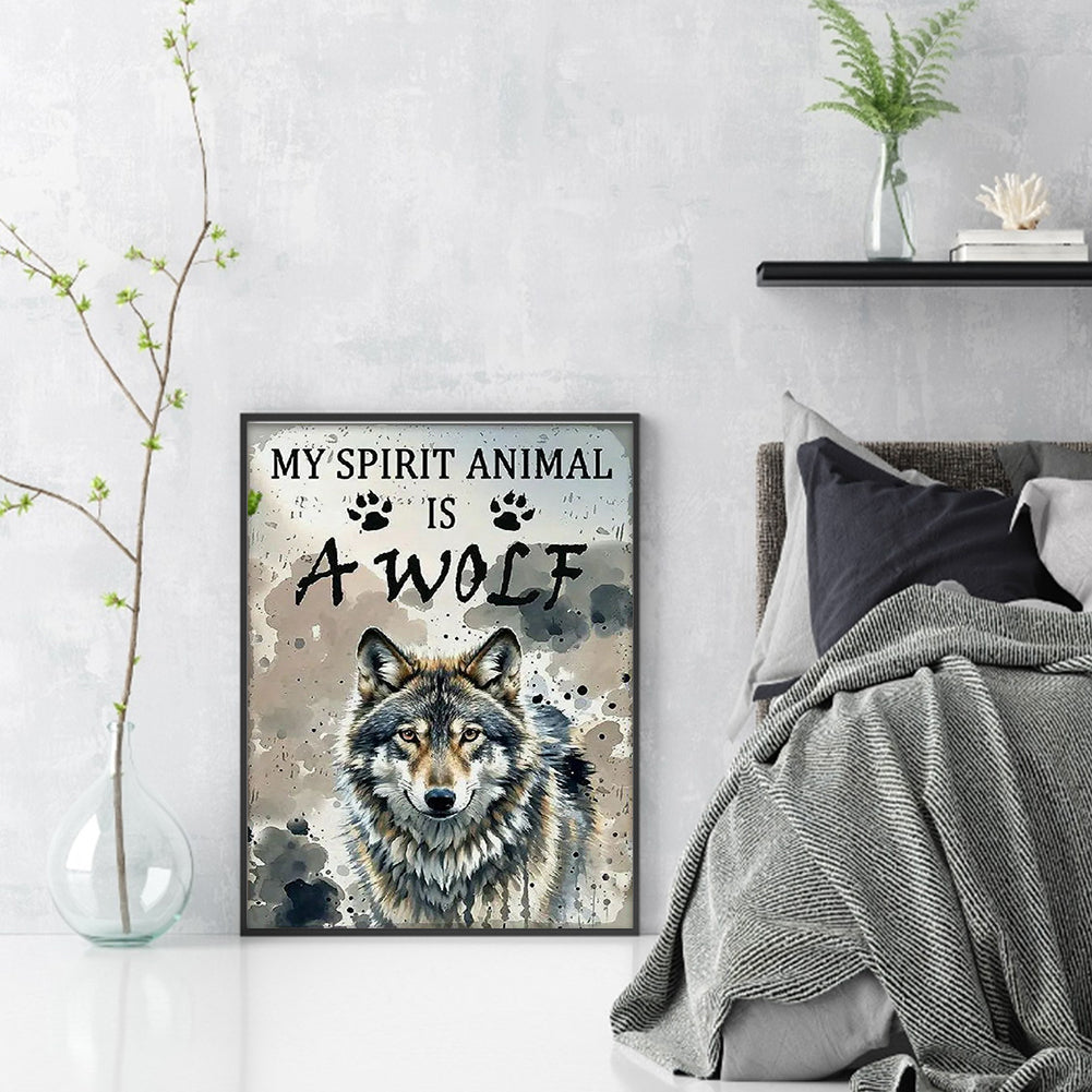 Wolf - 14CT Stamped Cross Stitch 30*40CM