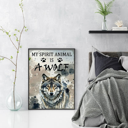 Wolf - 14CT Stamped Cross Stitch 30*40CM