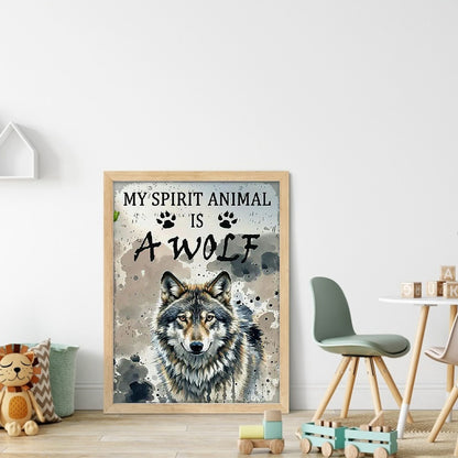 Wolf - 14CT Stamped Cross Stitch 30*40CM