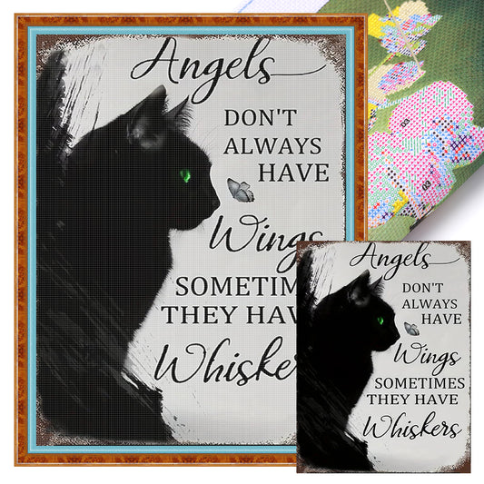 Black Cat - 14CT Stamped Cross Stitch 30*40CM