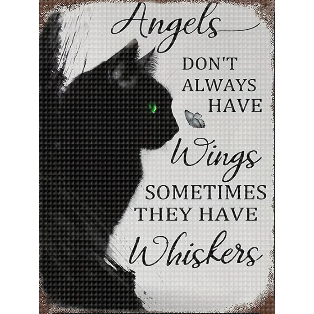 Black Cat - 14CT Stamped Cross Stitch 30*40CM