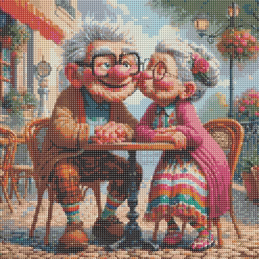 Warm Elderly Couple - Full Round Drill Diamond Painting 40*40CM