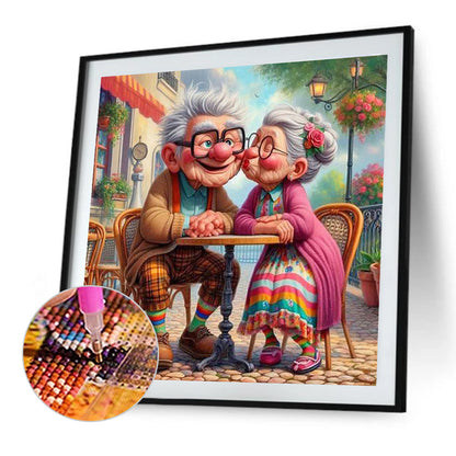 Warm Old Couple - Full Round Drill Diamond Painting 40*40CM