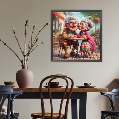Warm Old Couple - Full Round Drill Diamond Painting 40*40CM