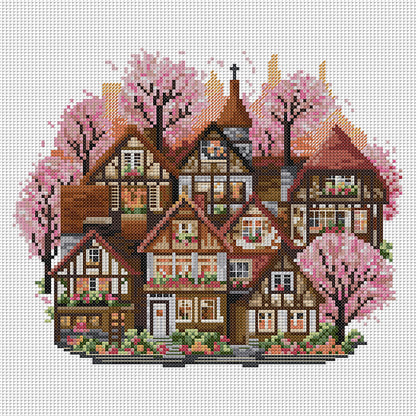 Spring Cottage - 11CT Stamped Cross Stitch 37*37CM(Joy Sunday)