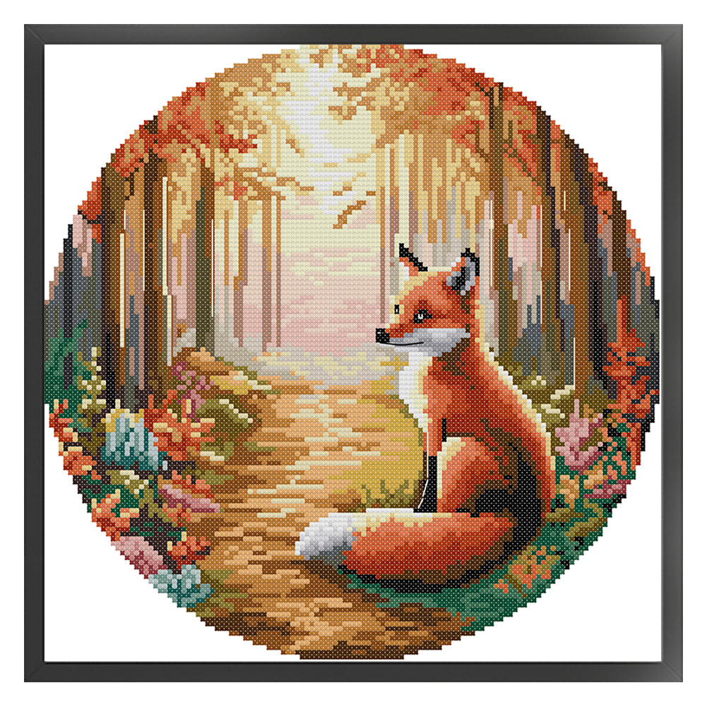 Red Fox - 11CT Stamped Cross Stitch 37*37CM(Joy Sunday)
