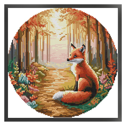 Red Fox - 11CT Stamped Cross Stitch 37*37CM(Joy Sunday)