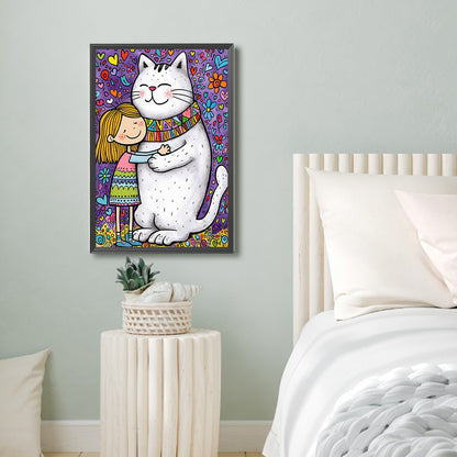 White Cat - Full Round Drill Diamond Painting 40*60CM