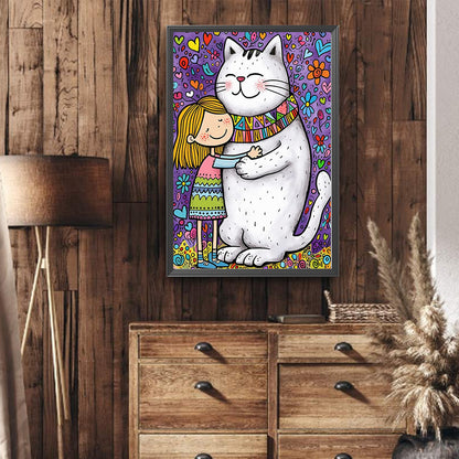 White Cat - Full Round Drill Diamond Painting 40*60CM
