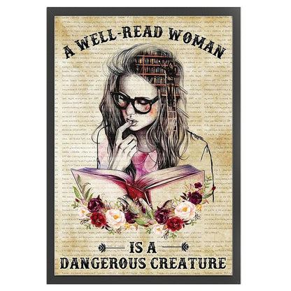 Girl Reading - 11CT Stamped Cross Stitch 40*60CM