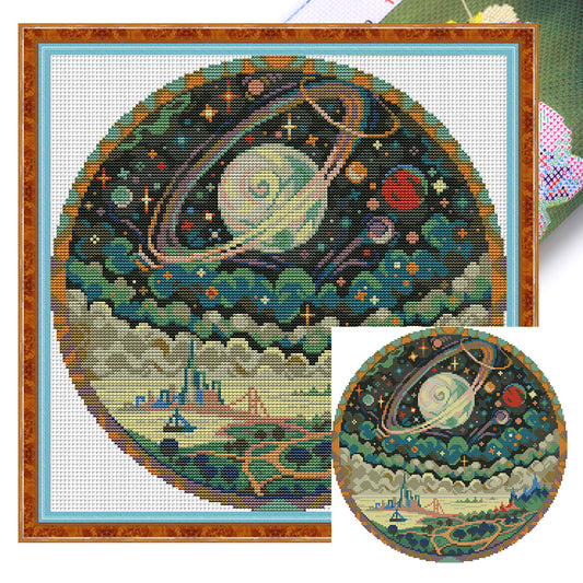 Starry Sky 2 - 14CT Stamped Cross Stitch 34*34CM(Joy Sunday)