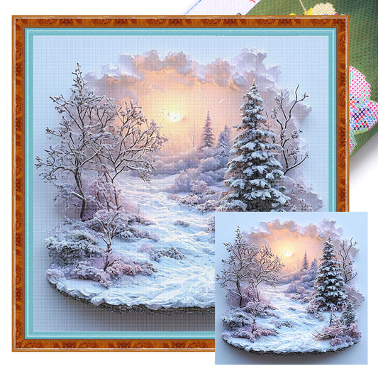 Seasonal Scenery: Winter - 11CT Stamped Cross Stitch 50*50CM