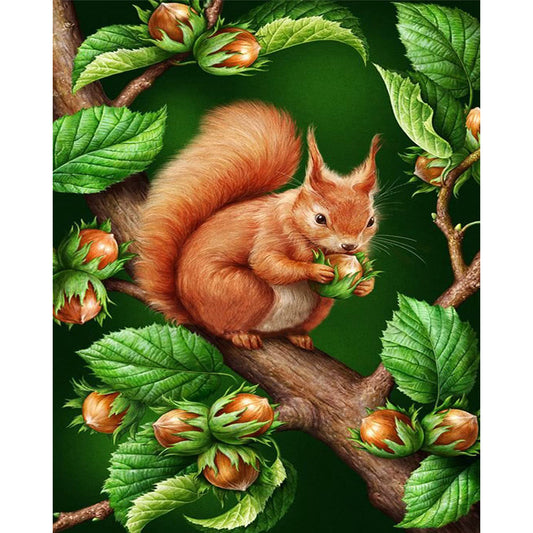Squirrel On A Branch - 11CT Stamped Cross Stitch 40*50CM