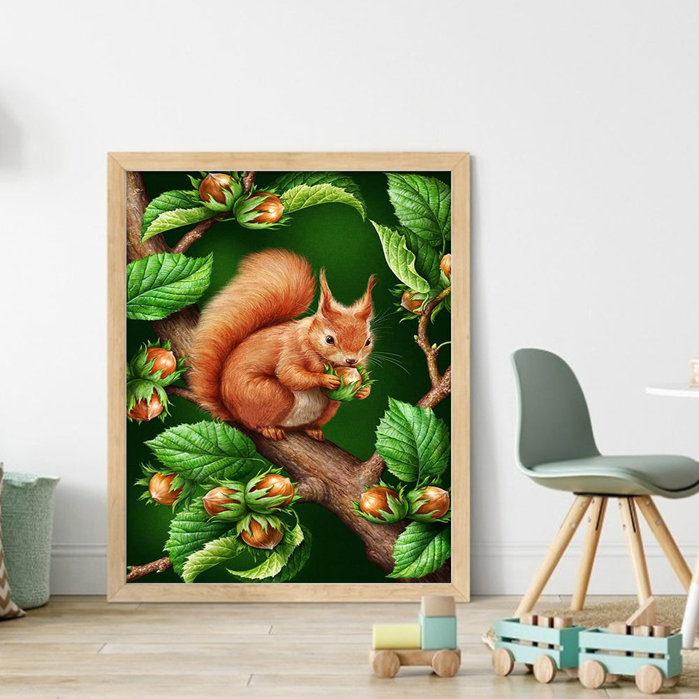 Squirrel On A Branch - 11CT Stamped Cross Stitch 40*50CM