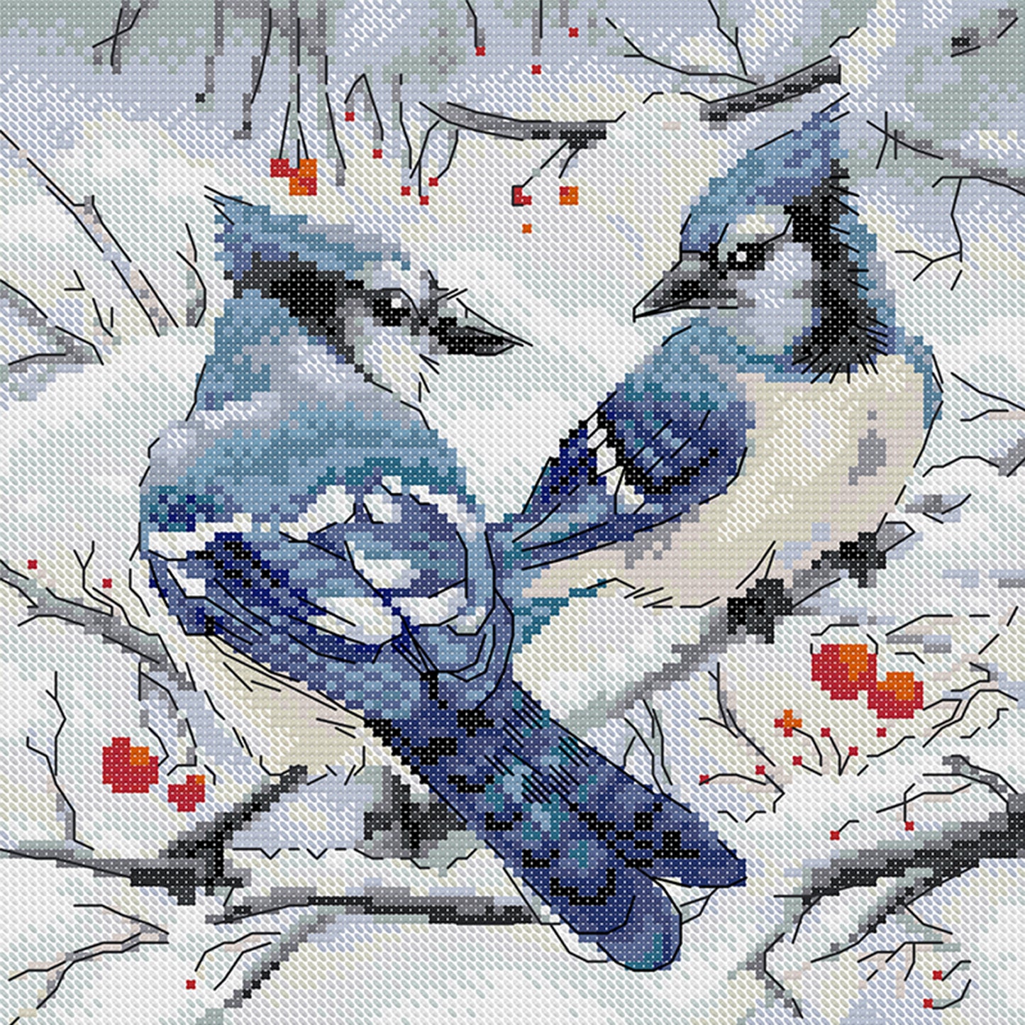 Two Bluebirds - 14CT Stamped Cross Stitch 27*27CM(Joy Sunday)