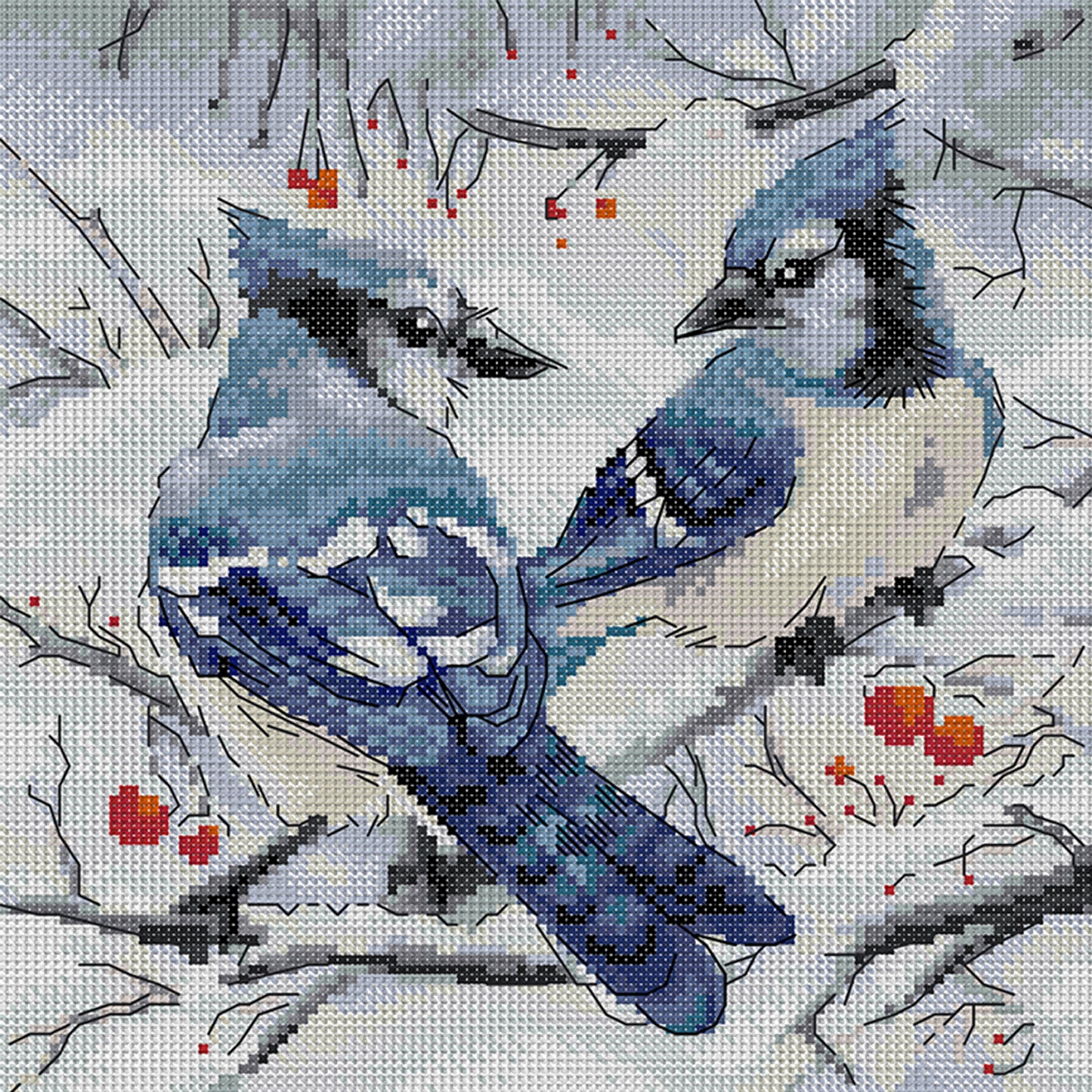 Two Bluebirds - 14CT Stamped Cross Stitch 27*27CM(Joy Sunday)