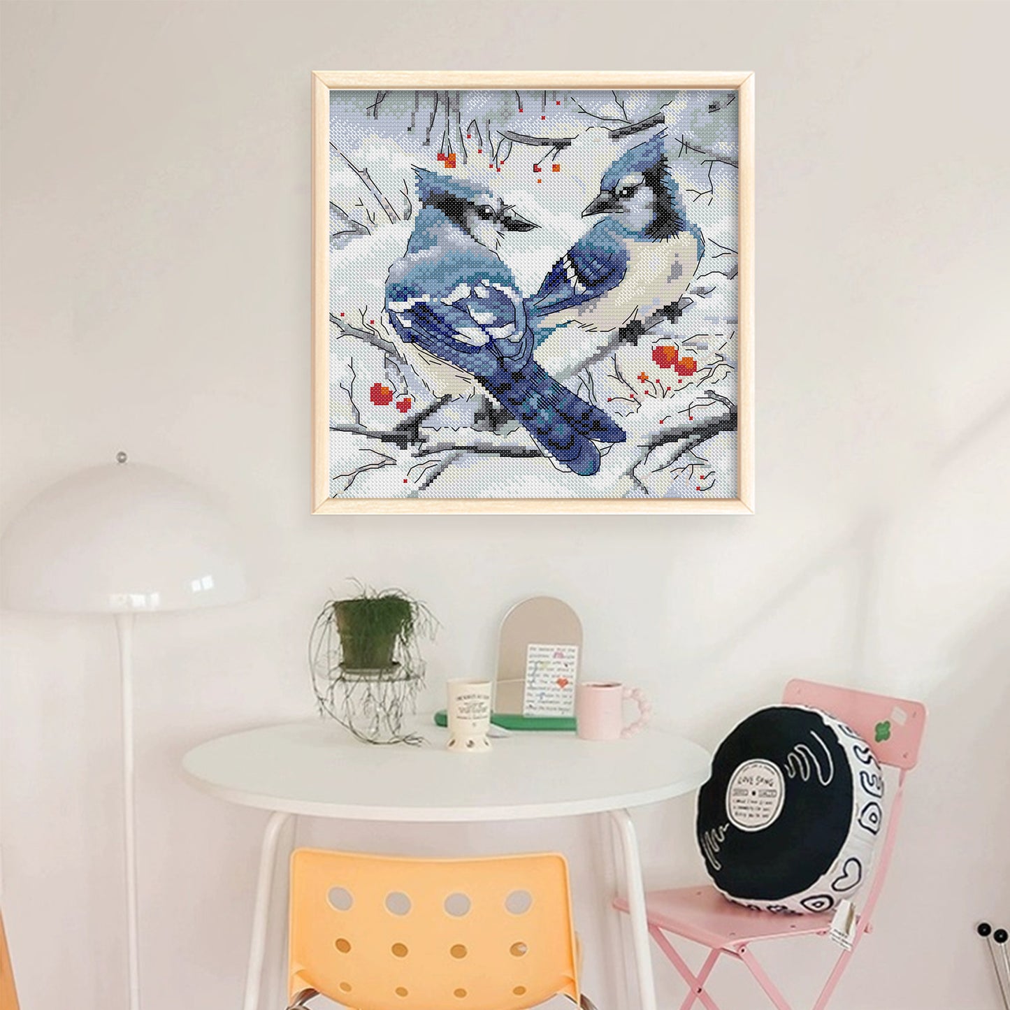 Two Bluebirds - 14CT Stamped Cross Stitch 27*27CM(Joy Sunday)