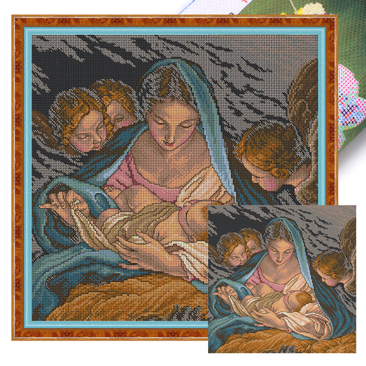 Angel'S Birth - 14CT Stamped Cross Stitch 38*38CM(Joy Sunday)