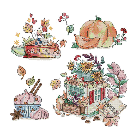 Autumn Treats - 14CT Stamped Cross Stitch 44*41CM(Joy Sunday)