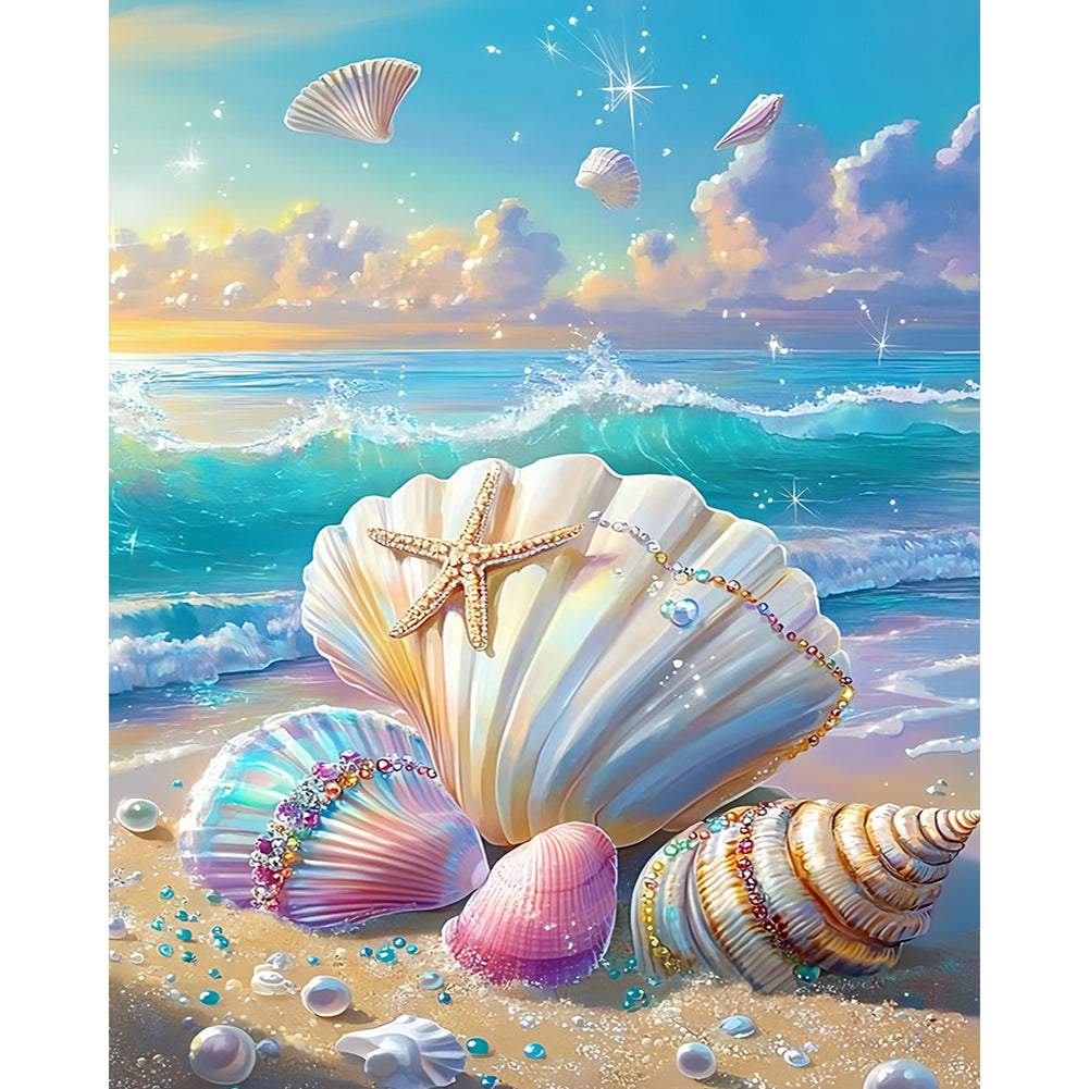 Shell Beach - Full Round Drill Diamond Painting 40*50CM