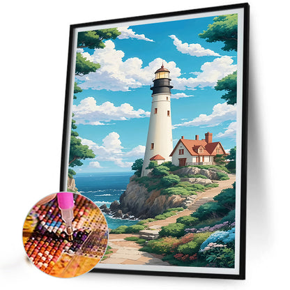 Lighthouse - Full Round Drill Diamond Painting 40*50CM