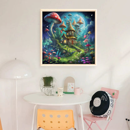 Mushroom House - 16CT Stamped Cross Stitch 40*40CM